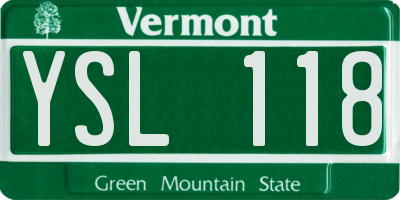 VT license plate YSL118