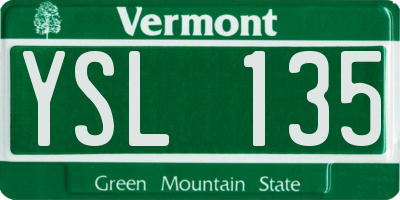 VT license plate YSL135