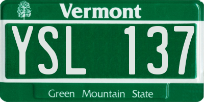 VT license plate YSL137