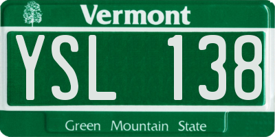 VT license plate YSL138
