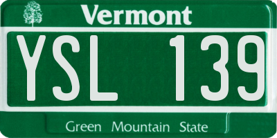 VT license plate YSL139