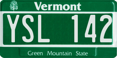 VT license plate YSL142