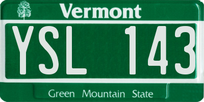 VT license plate YSL143