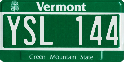 VT license plate YSL144