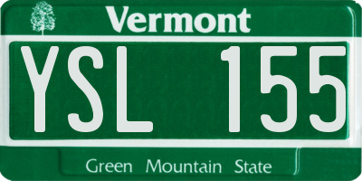 VT license plate YSL155