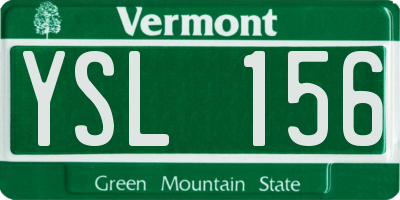 VT license plate YSL156