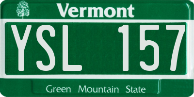 VT license plate YSL157