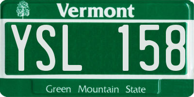 VT license plate YSL158