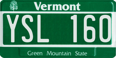 VT license plate YSL160