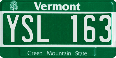 VT license plate YSL163