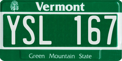 VT license plate YSL167