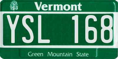 VT license plate YSL168