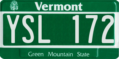 VT license plate YSL172