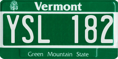 VT license plate YSL182