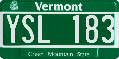 VT license plate YSL183