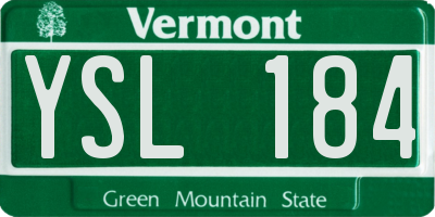 VT license plate YSL184