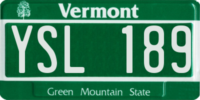 VT license plate YSL189