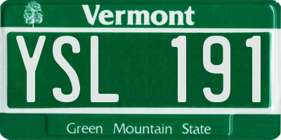 VT license plate YSL191