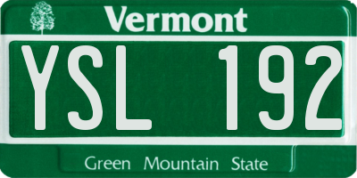 VT license plate YSL192