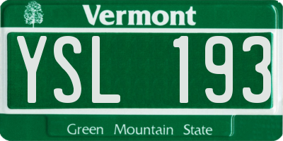 VT license plate YSL193