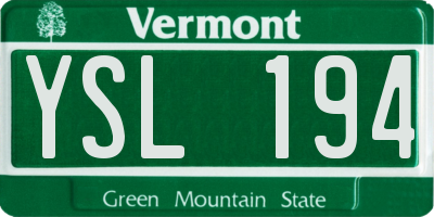 VT license plate YSL194
