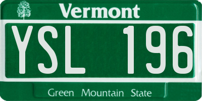 VT license plate YSL196