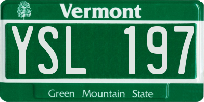 VT license plate YSL197