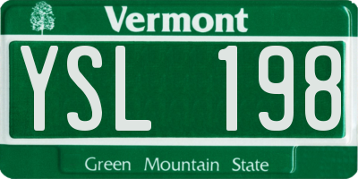 VT license plate YSL198