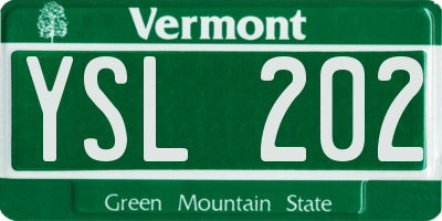 VT license plate YSL202