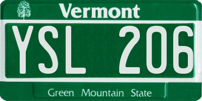 VT license plate YSL206