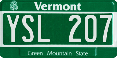 VT license plate YSL207