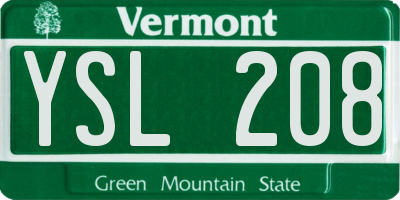 VT license plate YSL208