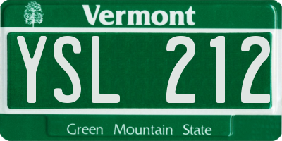 VT license plate YSL212
