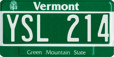 VT license plate YSL214