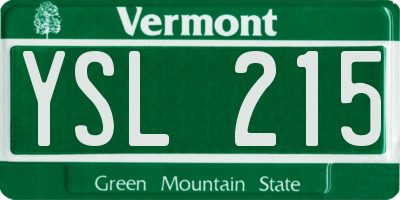 VT license plate YSL215