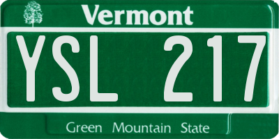 VT license plate YSL217