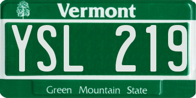VT license plate YSL219
