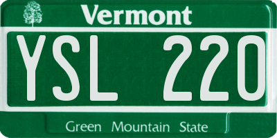 VT license plate YSL220