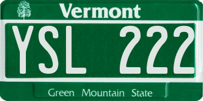 VT license plate YSL222