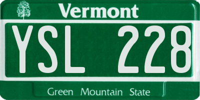 VT license plate YSL228