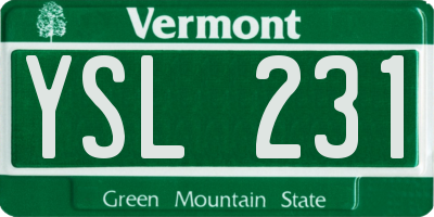 VT license plate YSL231