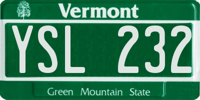 VT license plate YSL232