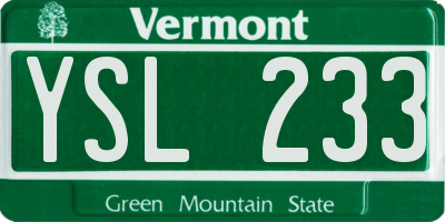 VT license plate YSL233