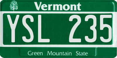VT license plate YSL235