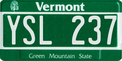VT license plate YSL237