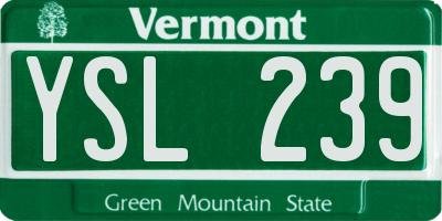 VT license plate YSL239