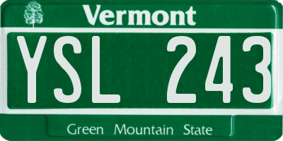 VT license plate YSL243