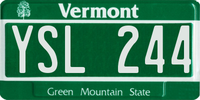 VT license plate YSL244