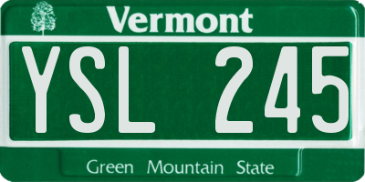 VT license plate YSL245