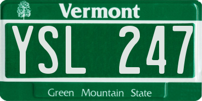 VT license plate YSL247